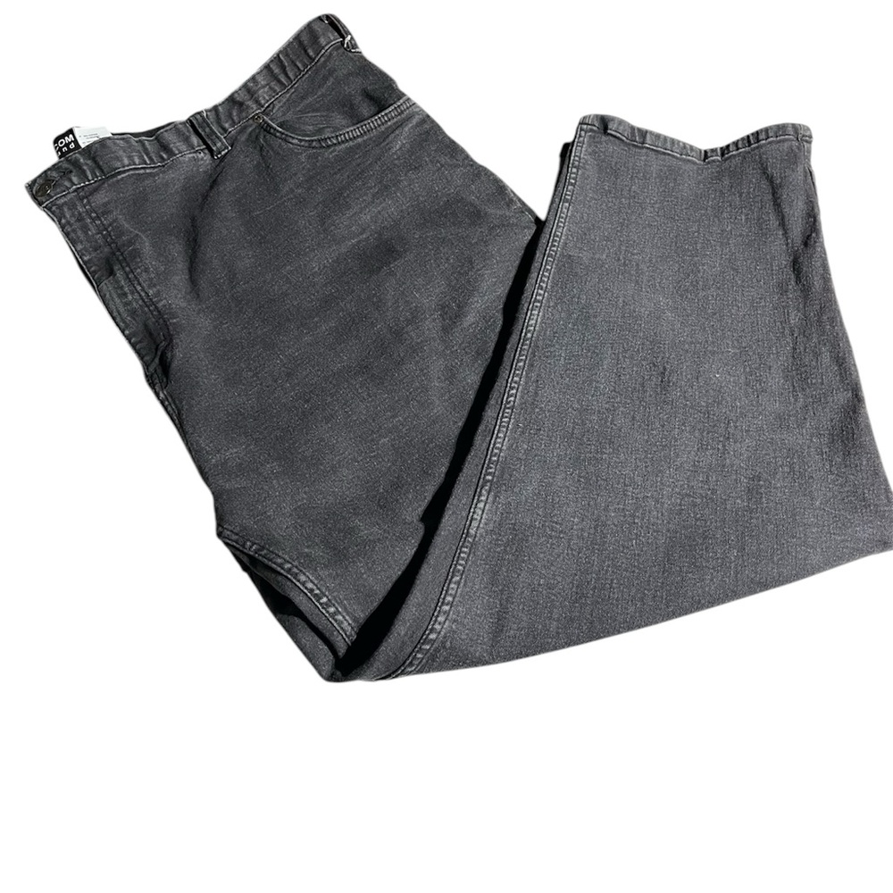 HB HARBOR BAY 54 x 32 FADED BLACK DENIM JEANS CONTINUOUS COMFORT WAIST BAND
